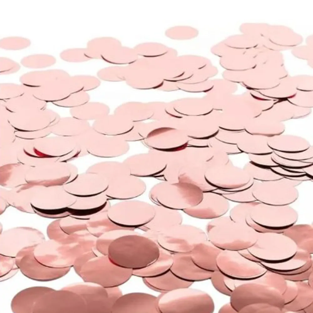 Confetti Metalic Rose Gold 1.5cm Rotund 100g