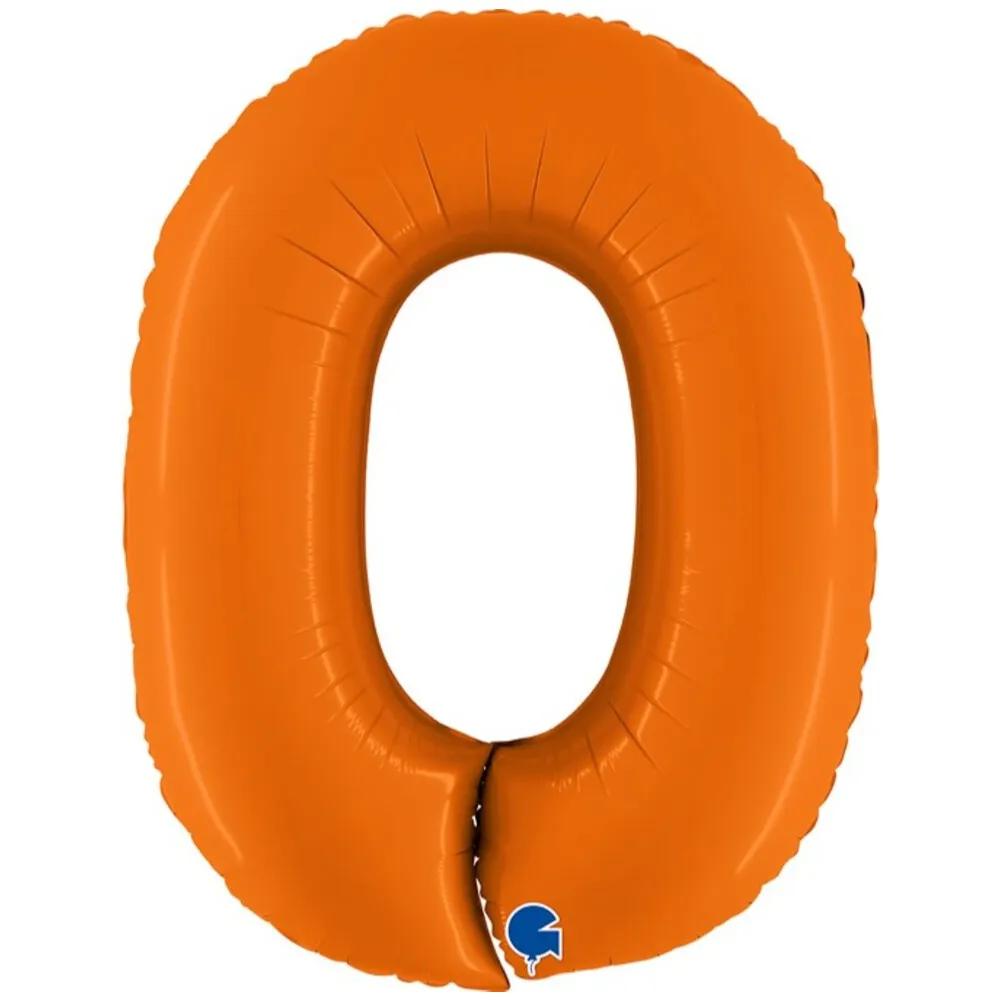 Balon Folie CIFRA 0 Portocaliu 102 cm Grabo