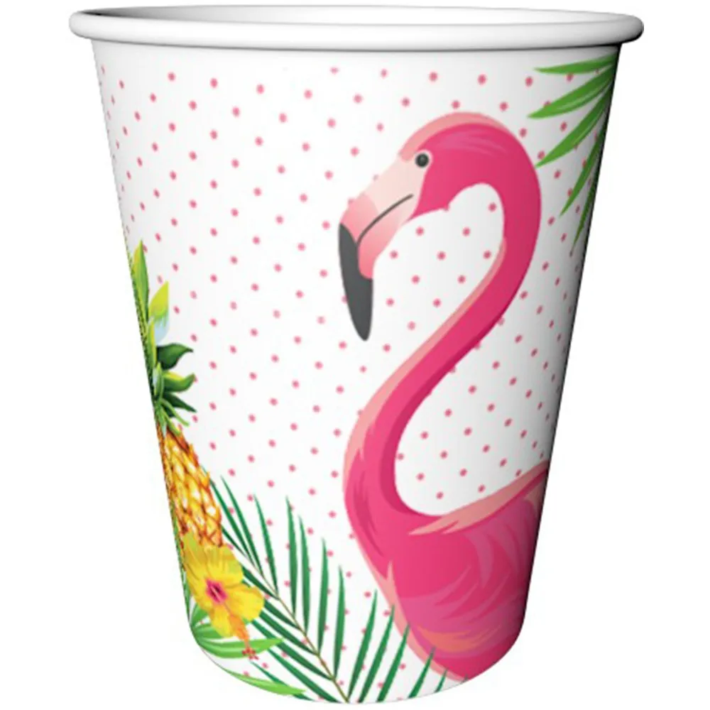 Set 8 Pahare Petrecere cu print Flamingo FL8818