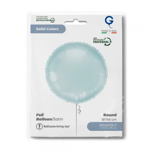 Balon Folie Rotund Satin Pastel Blue 46cm