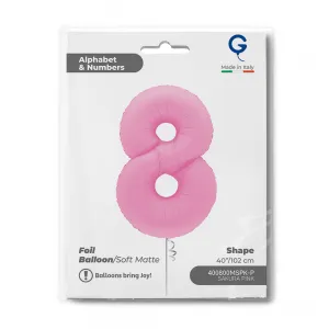 Balon Folie Cifra 8 Mat Sakura Pink 102cm