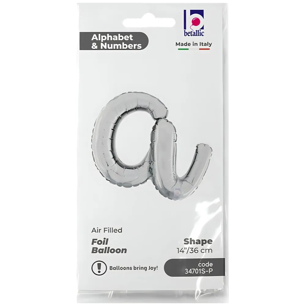 Balon Folie LITERA (AER) SCRIPT A Argintiu 35 cm Grabo