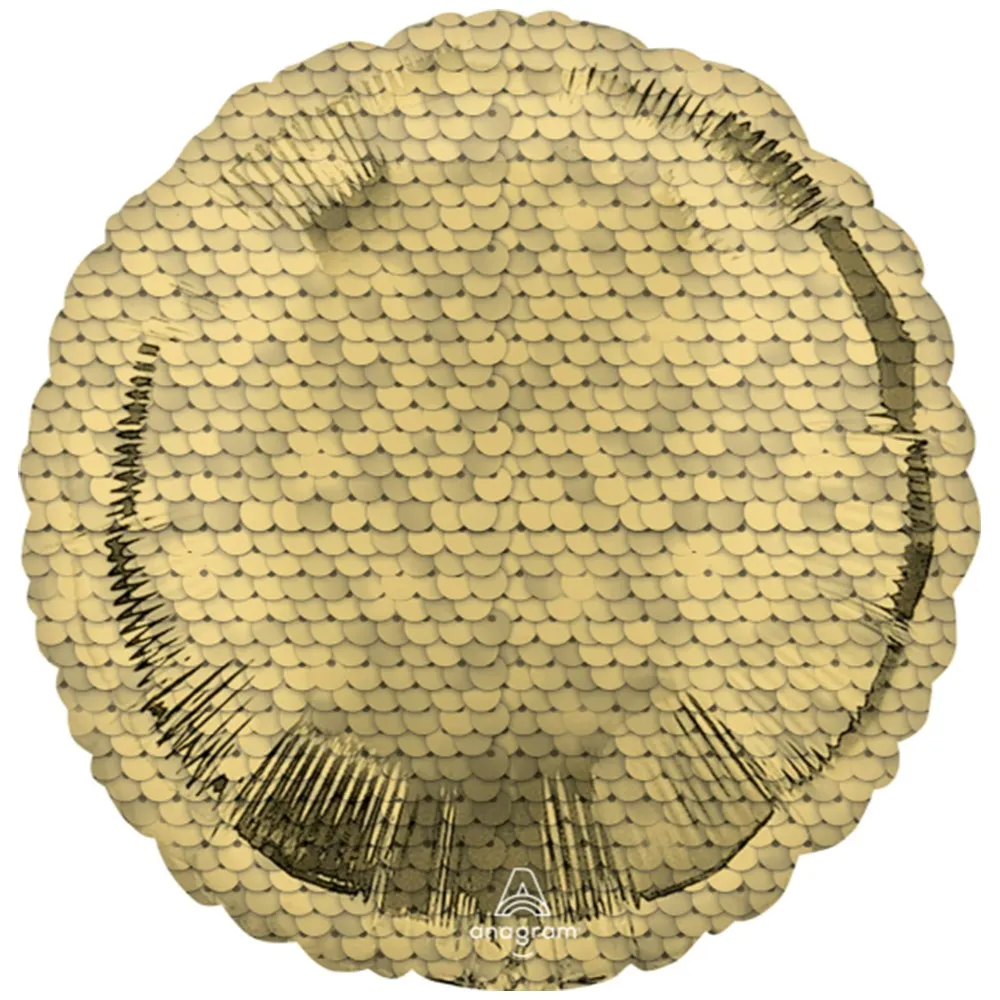 Balon Folie Sequins Auriu 43cm 42199