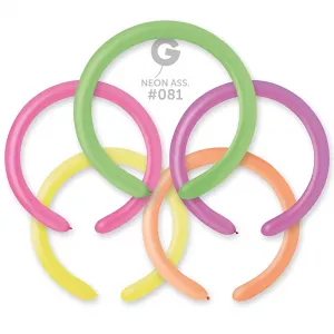 Baloane Latex Modelaj 5/152cm Multicolor Fluo D4.Q260.081