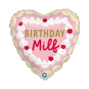 Balon Folie Inima Birthday Milf 46cm