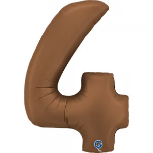 Balon Folie Cifra 4 Satin Chocolate 102cm