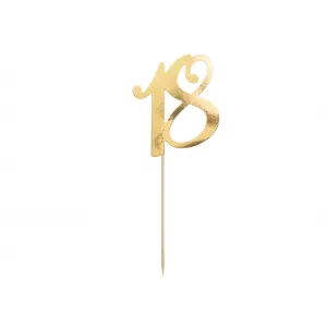 Decoratiune pentru Tort 18 ANI Auriu 20.5cm