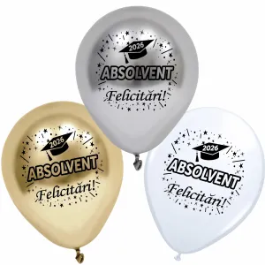 Set 30 Baloane Latex 30cm Print Absolvent 2026