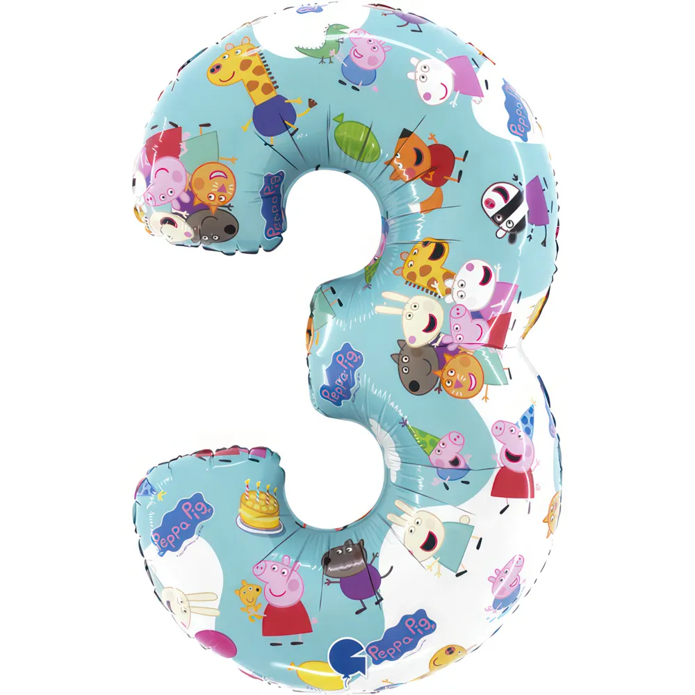 Balon Folie Cifra 3 Peppa Pig 66cm