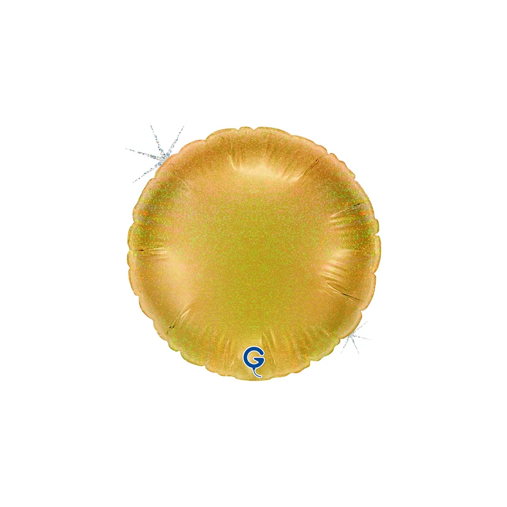 Balon Folie Rotund Auriu Holografic 10 cm Grabo