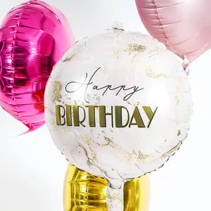 Balon Folie Happy Birthday Rose Gold Marble 45cm