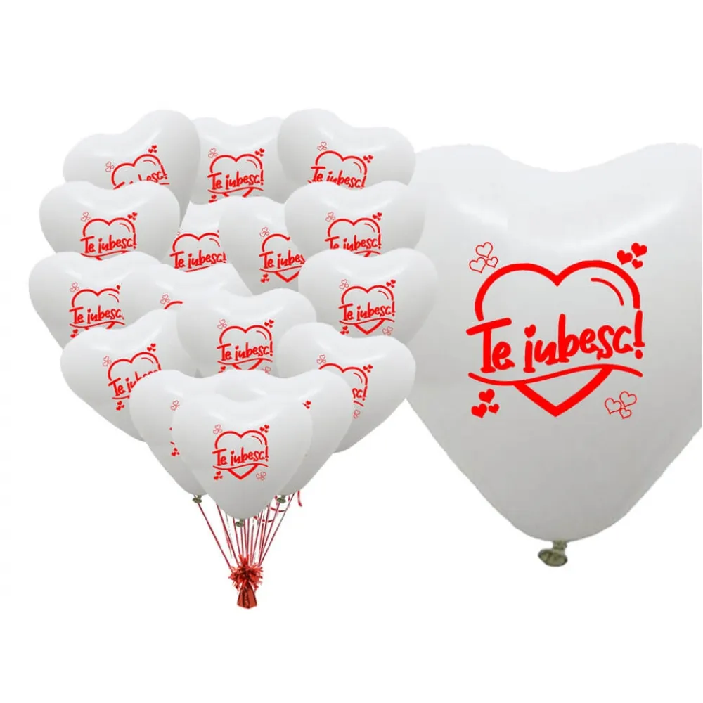 Baloane inima imprimate Te iubesc 30 cm Balloons Shop