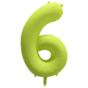 Balon Folie Cifra 6 Galben Neon 86cm  R-10041-PKG