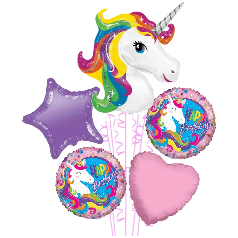 Buchet 5 baloane folie Tematica Unicorn 2022145
