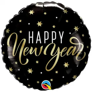 Balon Folie Happy New Year Stelute Aurii 45cm 28217 QUALATEX