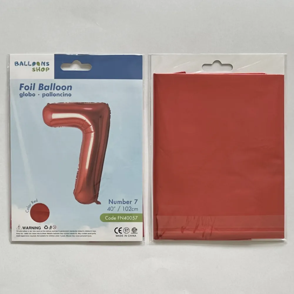 Balon Folie Cifra 7 Rosu 87cm
