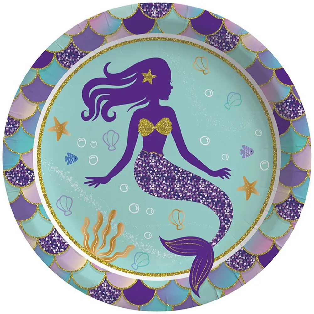 Set 8 Farfurii Petrecere cu print Sirena PD0048