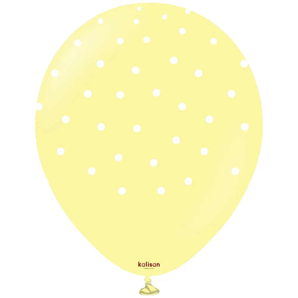 SET 25 Baloane Latex 30cm Macaron asortat cu buline albe