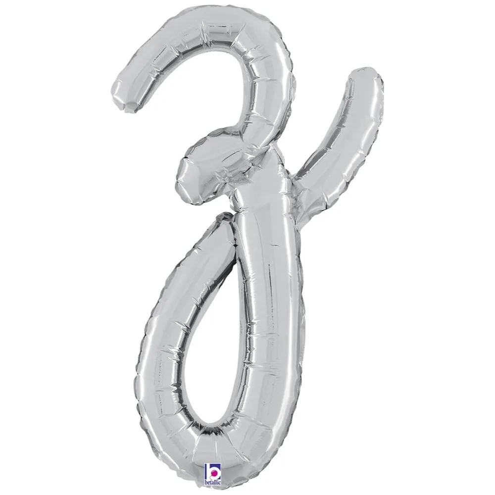 Balon Folie LITERA (AER) SCRIPT Z Argintiu 61cm Grabo