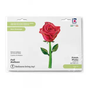 Balon Folie Figurina Trandafir Rosu 165cm