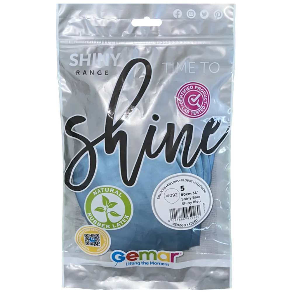 Baloane Latex Jumbo 80cm Shiny Albastru GB30.92