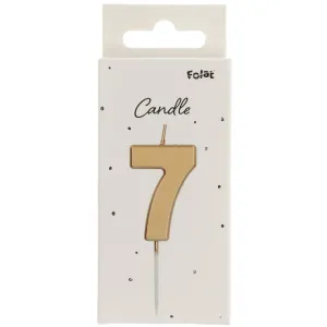 Lumanare Tort Cifra 7 Auriu 5cm