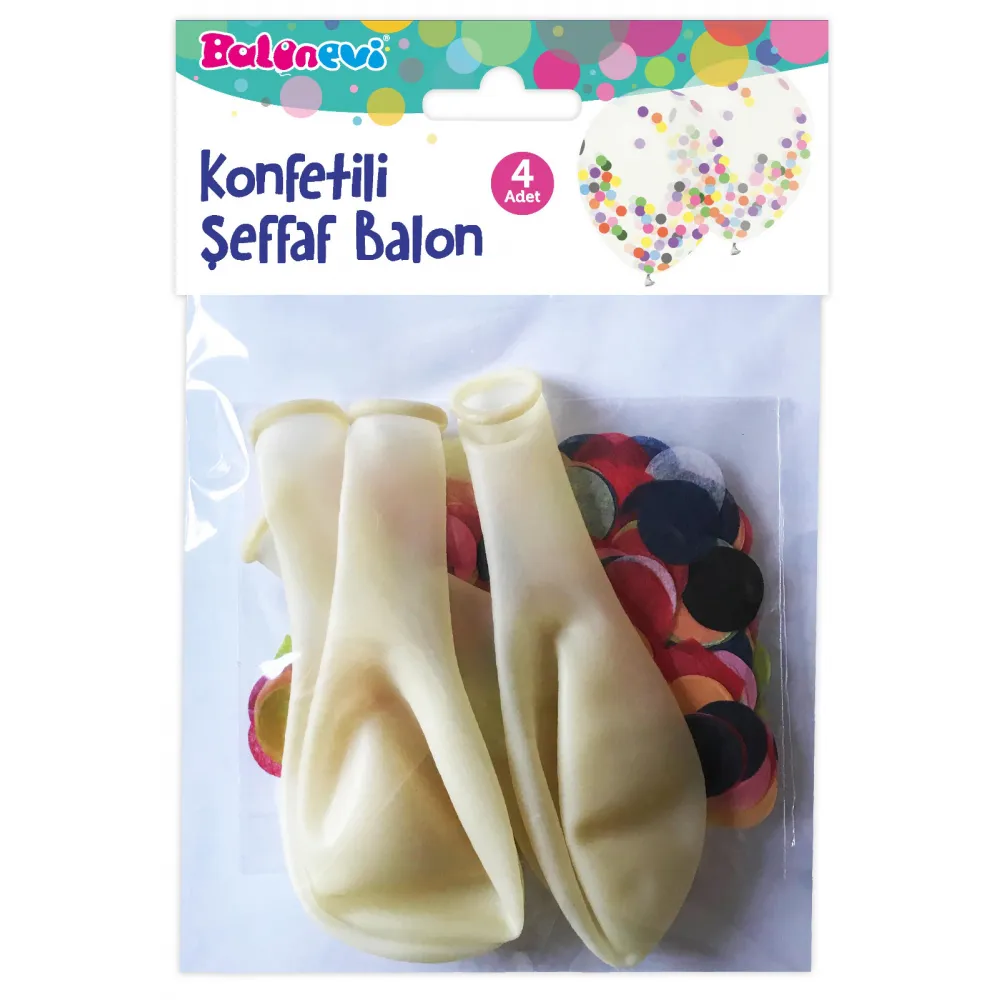 Set 4 Baloane cu Confetti 30cm BalonEvi
