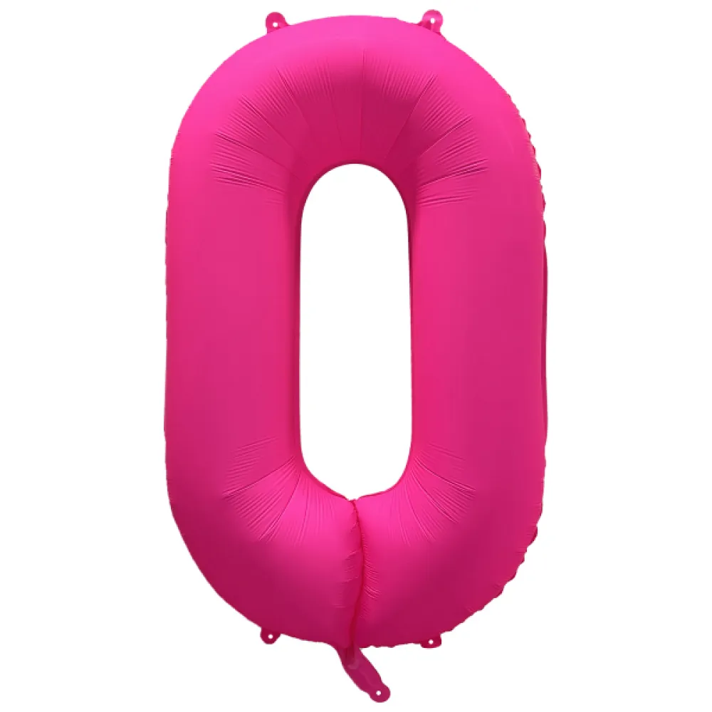 Balon Folie Cifra 0 Roz Neon 86cm R-10022-PKG