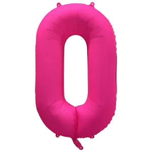 Balon Folie Cifra 0 Roz Neon 86cm R-10022-PKG