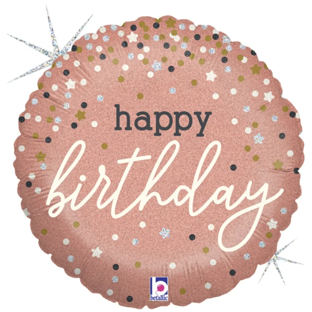 Balon Folie Rotund Holografic Glitter HB 46 cm Grabo