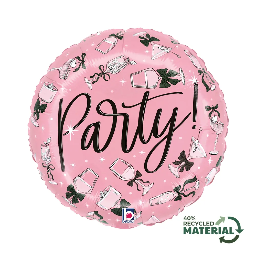 Balon Folie Rotund Pink Party 46cm