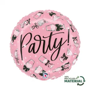 Balon Folie Rotund Pink Party 46cm