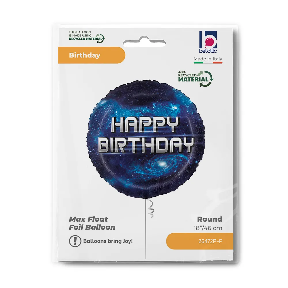Balon Folie Happy Birthday Galaxy 46cm 26472P