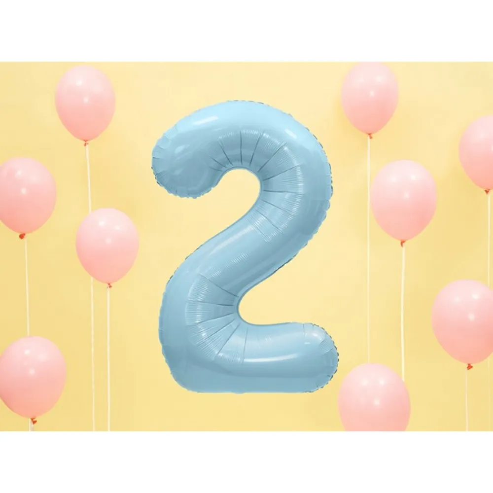 Balon folie cifra 2 Bleu 86 cm