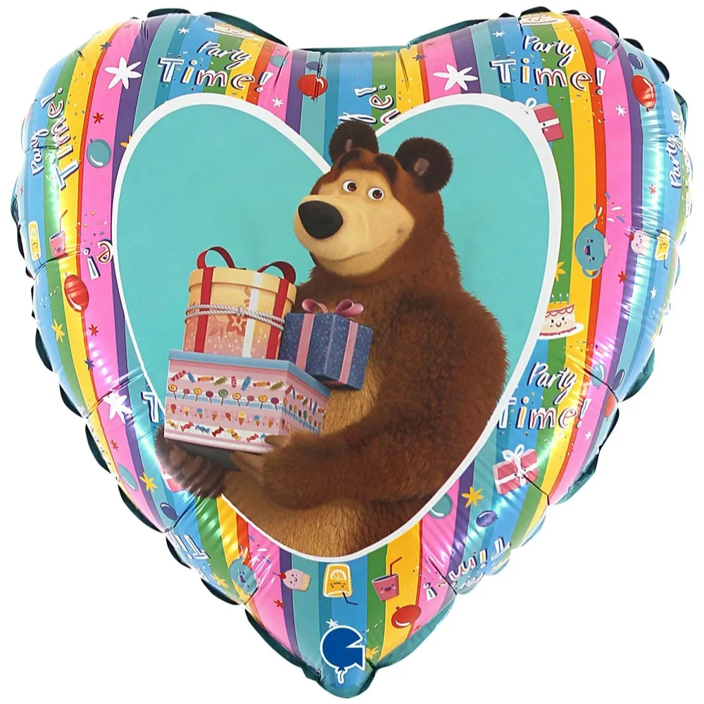 Balon Folie Inima Masha si Ursul Cadouri 46 cm Grabo