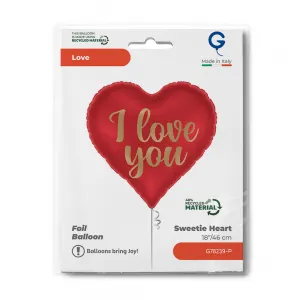 Balon Folie Inima Rosie I love You 46cm