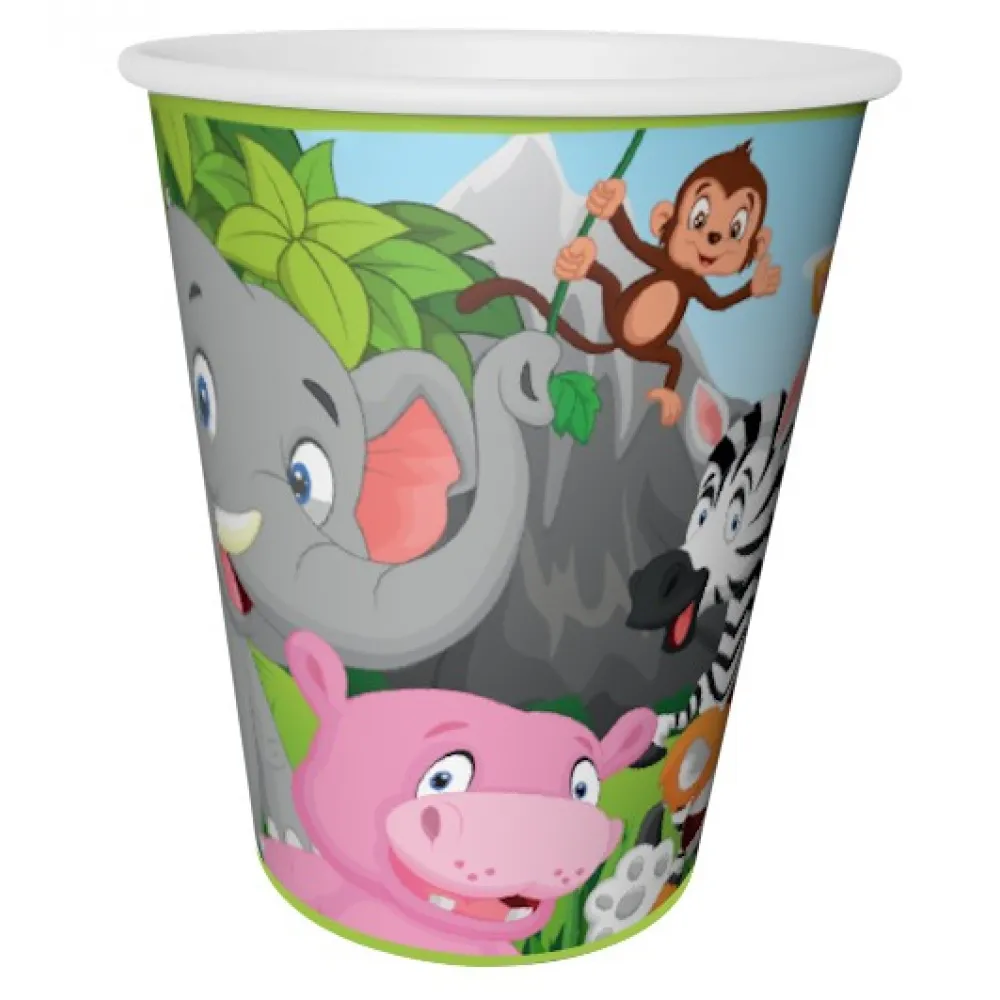 Set 8 Pahare Petrecere cu print Animale Safari SF8719