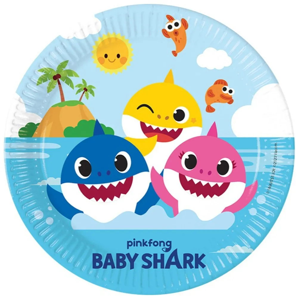 Set 8 Farfurii Petrecere 23cm Baby Shark