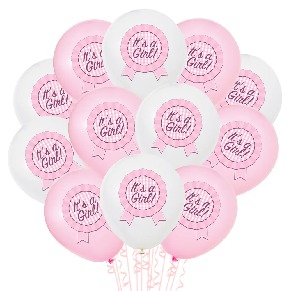 Set 12 Baloane Latex 30cm print It's a Girl