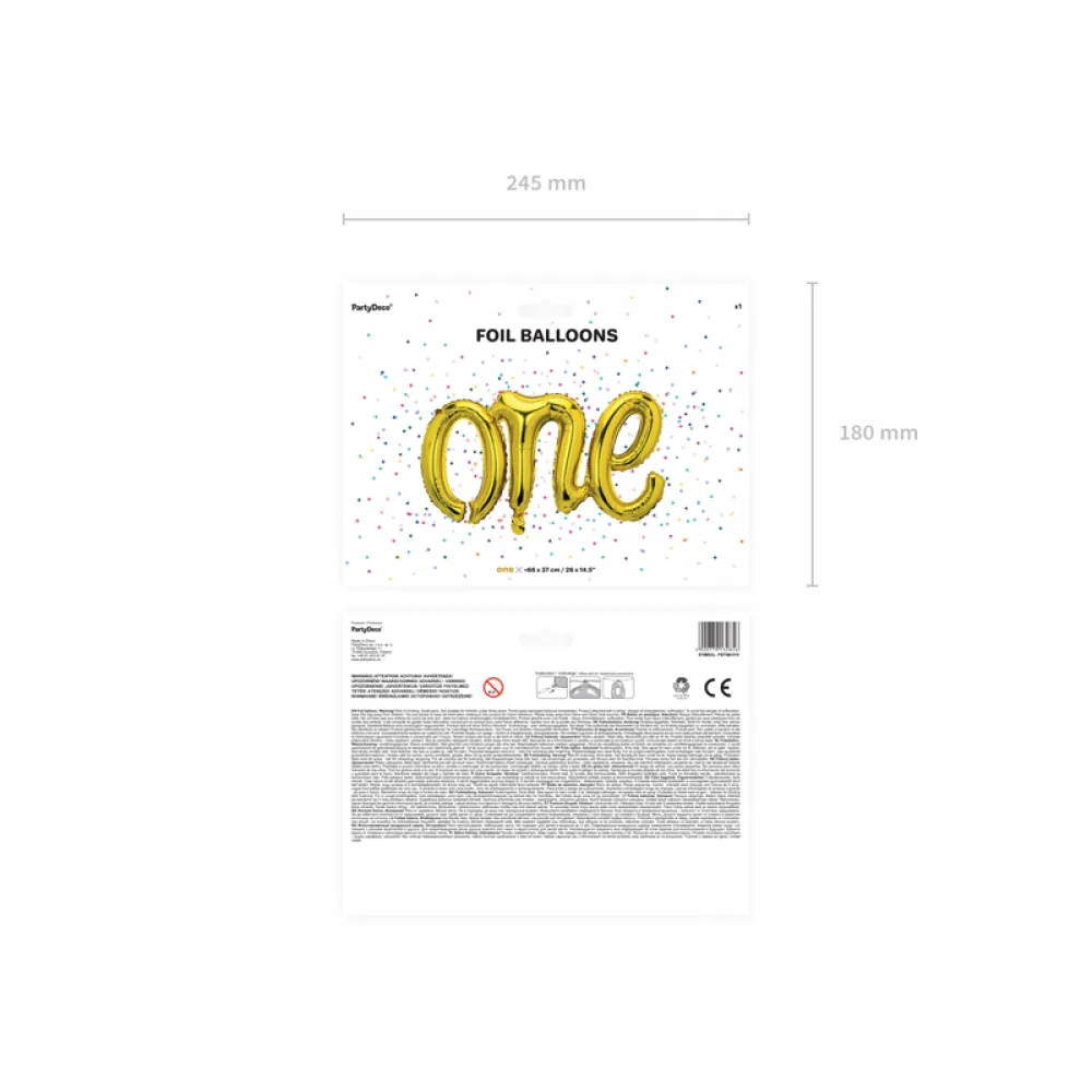 Balon Folie Scris cursiv One Gold (AER) 66x37cm