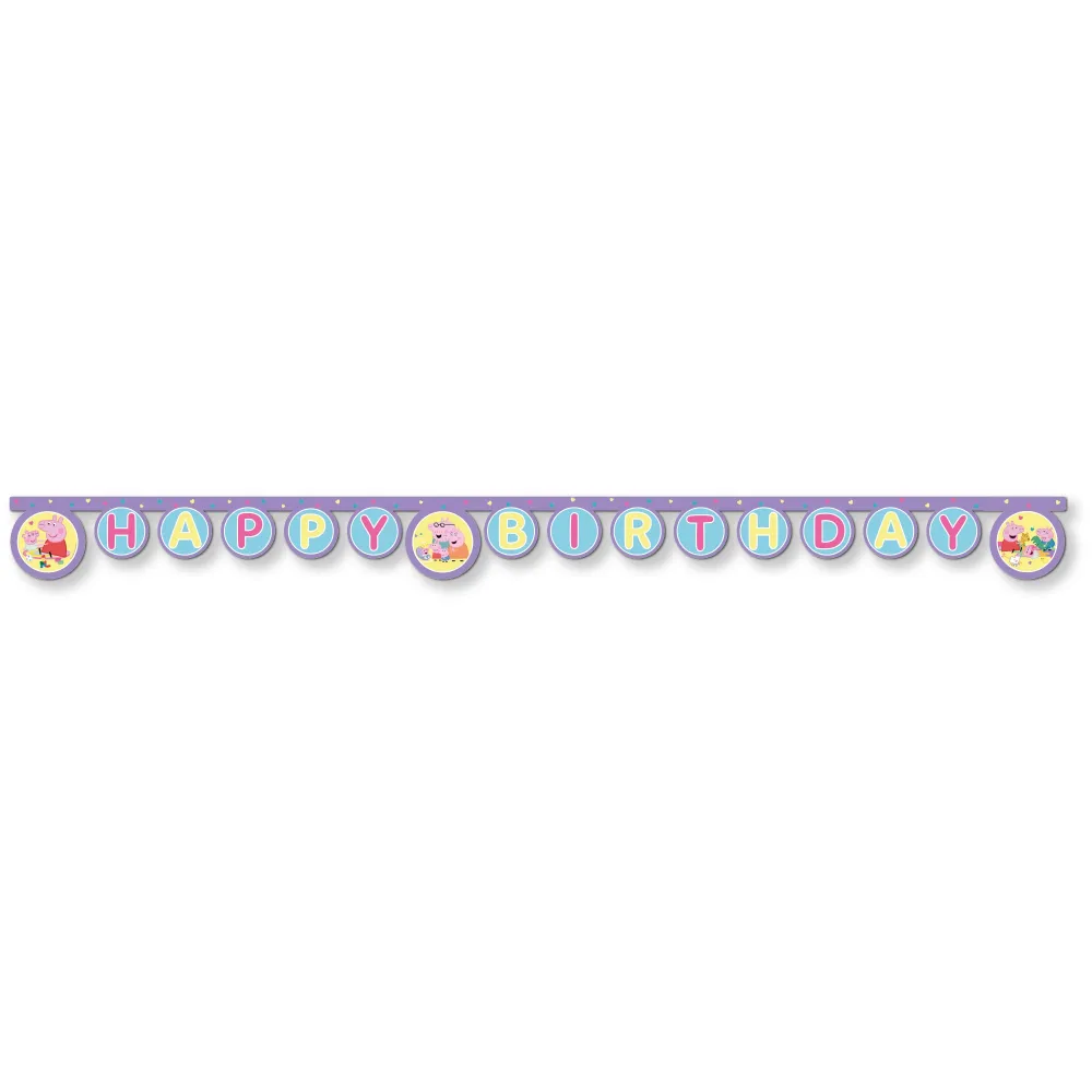 Banner Petrecere Happy Birthday Peppa Pig Made with Love
