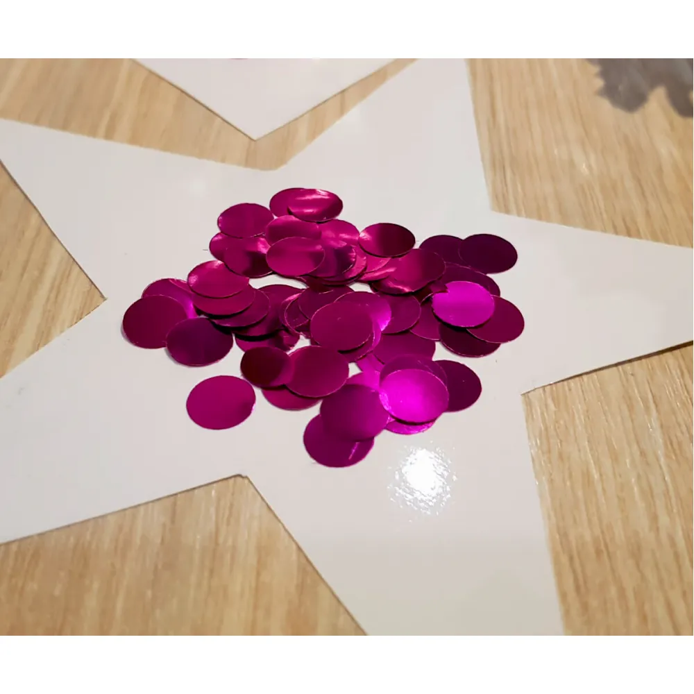 Confetti Metalic FUCSIA 1.5cm Rotund 100g