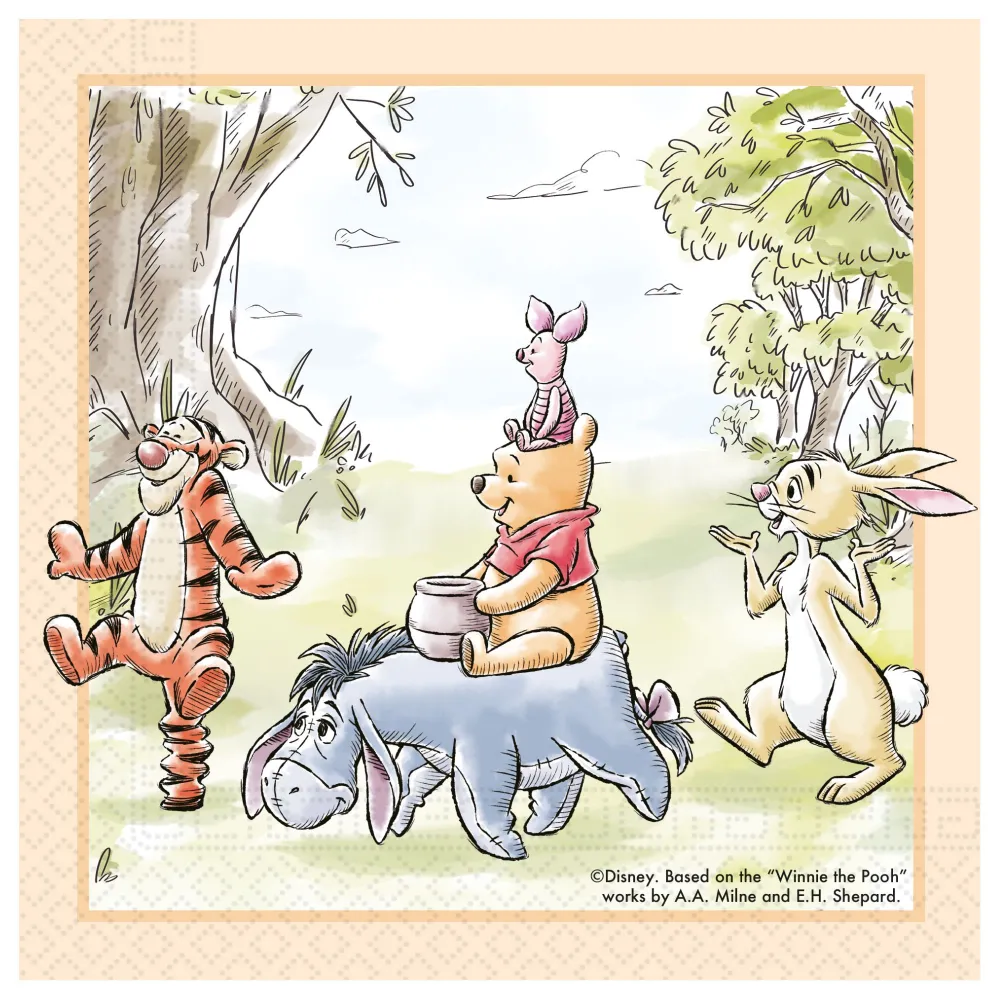 Set 20 Servetele Hartie 33x33cm Winnie Loves Nature