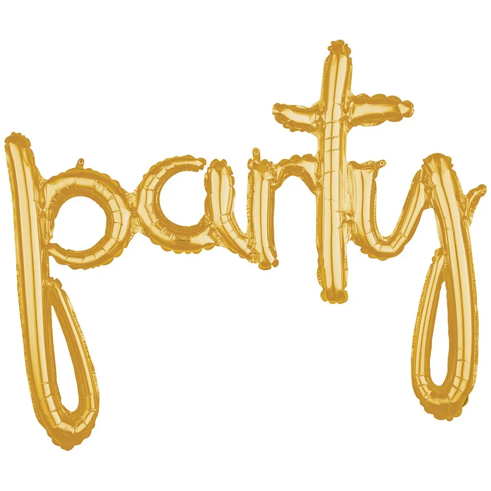 Balon folie Script Party auriu AMS 3669811