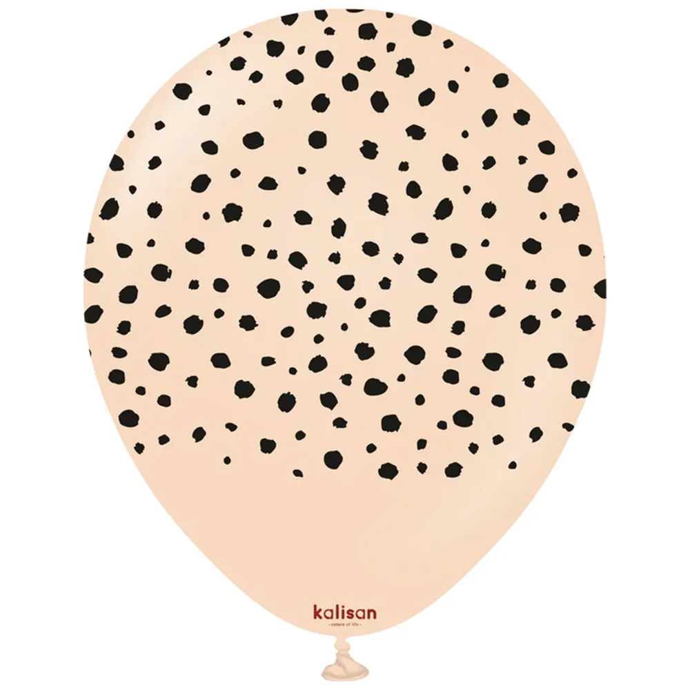 Baloane Latex 30cm Safari Cheetah - Blush Print Colour - Black