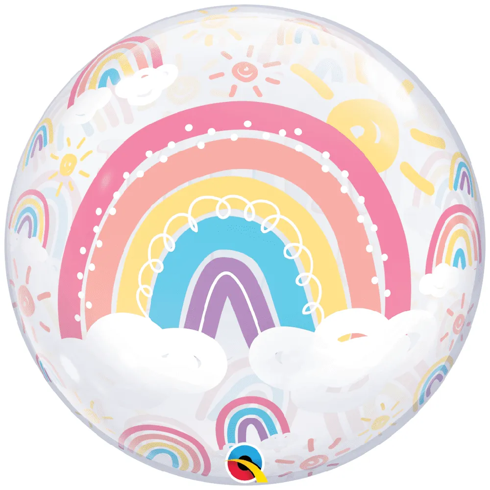 Deco Bubble Welcome Baby Curcubeu BOHO 22inch - 55cm 24902 Qualatex