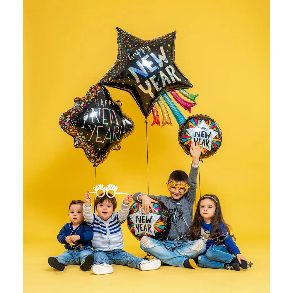 Balon Folie Figurina Stea Confetti HNY 91cm Grabo