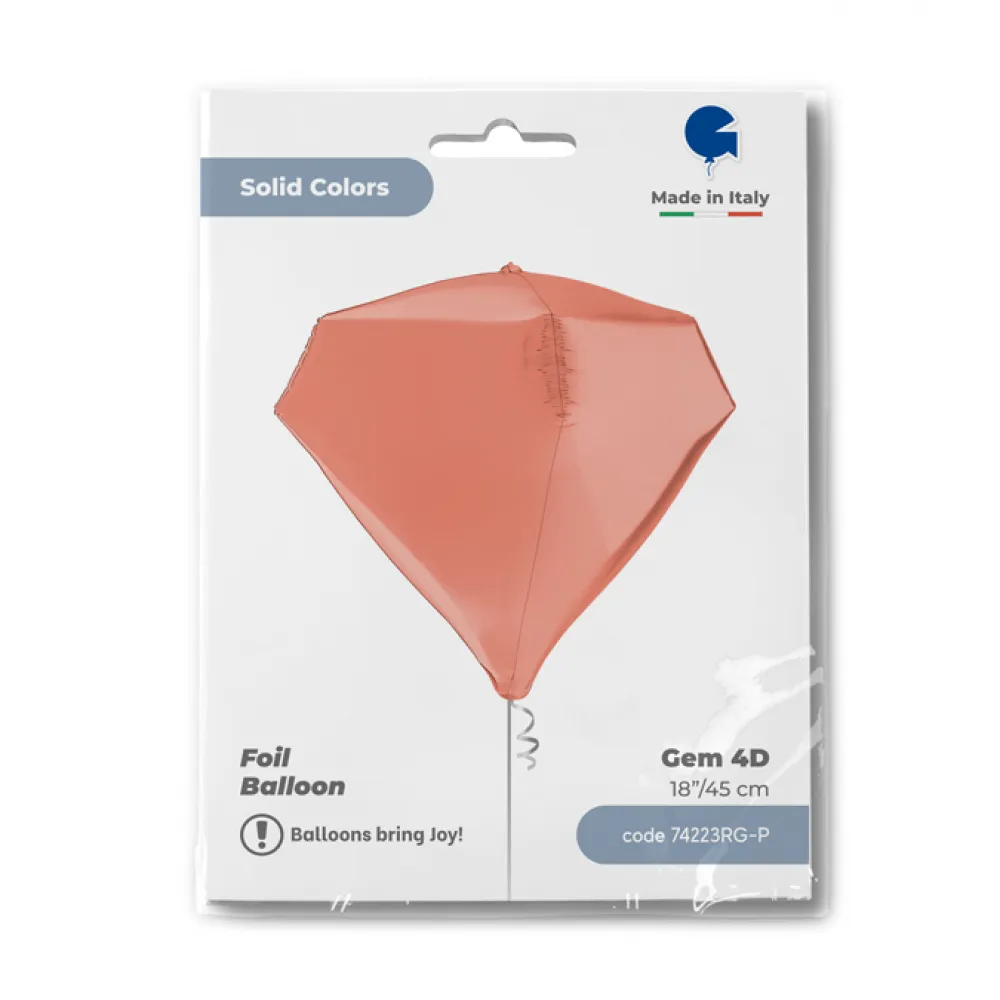 Balon Folie Diamant 4D Rose Gold 46 cm Grabo