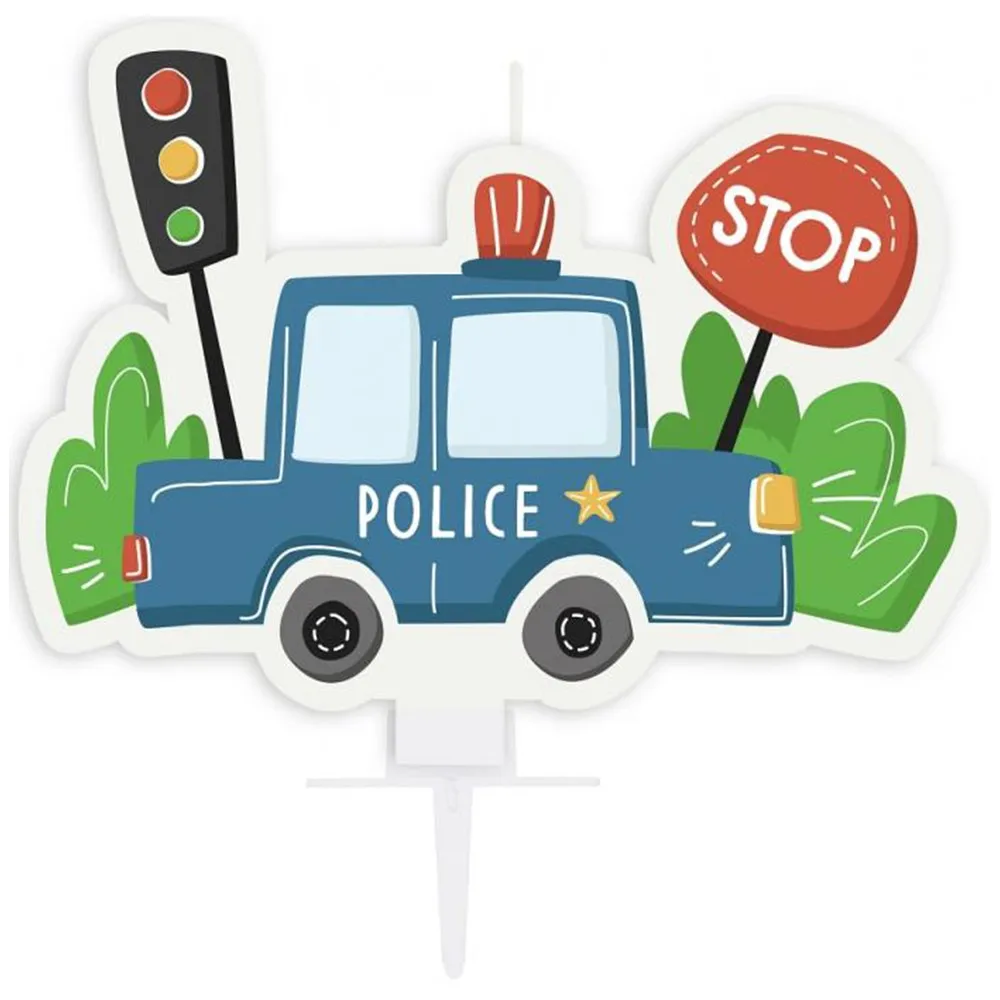 Lumanare Tort Politie Multicolor 5x7cm
