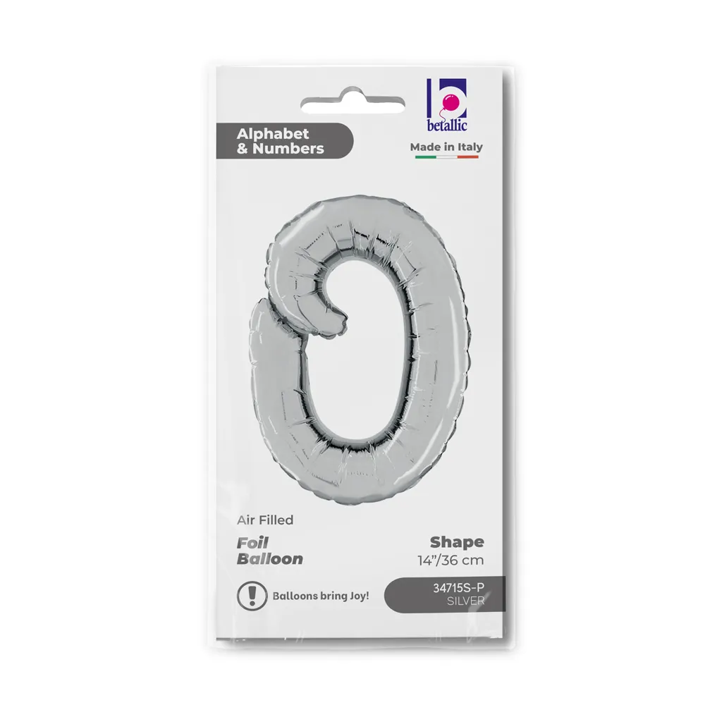 Balon Folie LITERA (AER) SCRIPT O Argintiu 35 cm Grabo